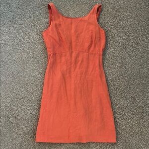 Vintage Armani silk linen Orange Sleeveless low back Dress